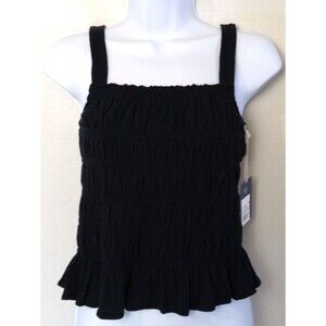 Universal Thread Camisole Tank Top L Black Ruched Y2K Fairygrunge Coquette Goth